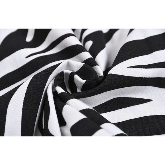 ABeCue Womens Pajamas Cartoon Zebra Tee and Shorts Set (Size M) - Picture 5 of 8